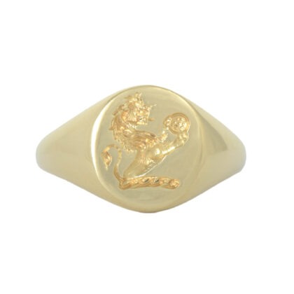 18k Gold Lion Signet Ring