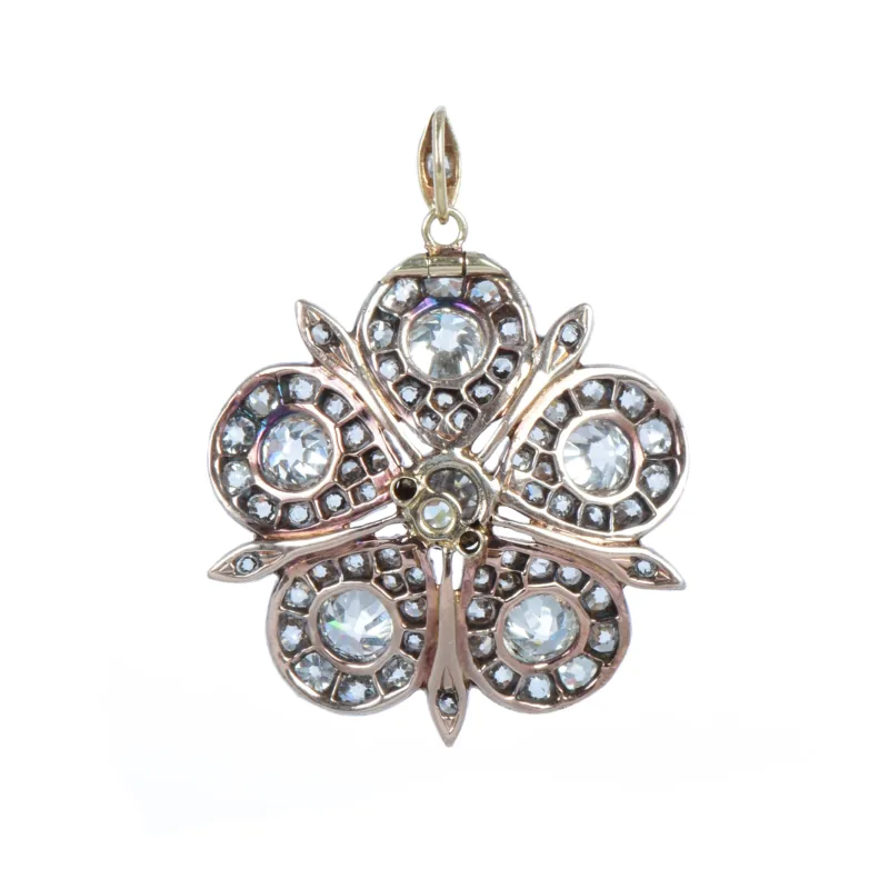19th Century Diamond Pansy Pendant