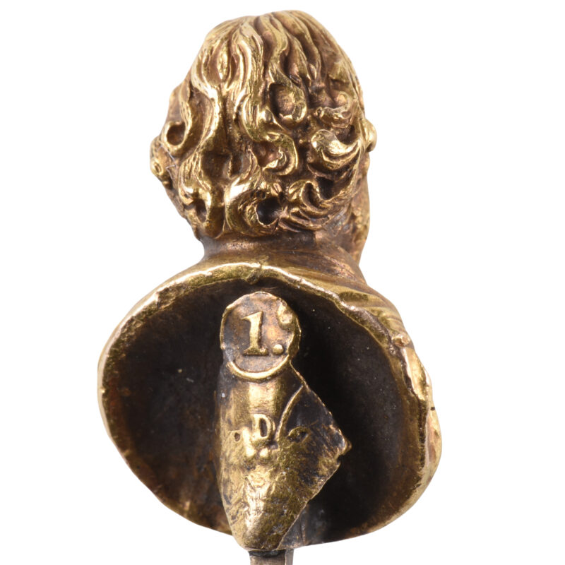 19th Century 15k Gold William Shakespeare Stick Pin