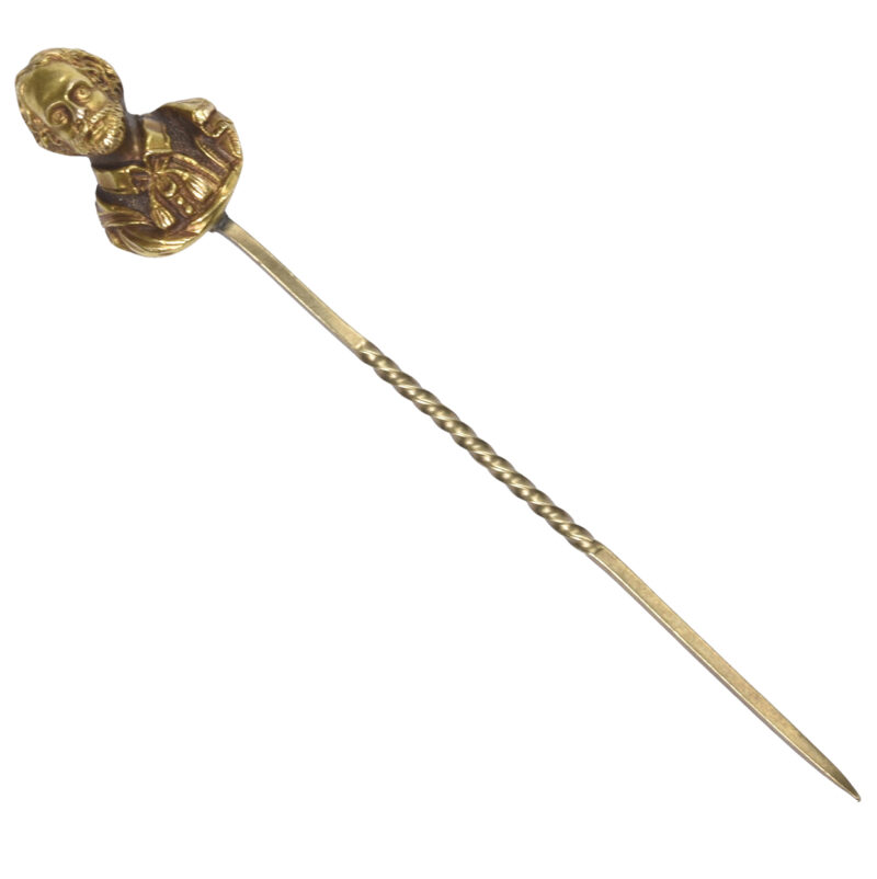 19th Century 15k Gold William Shakespeare Stick Pin