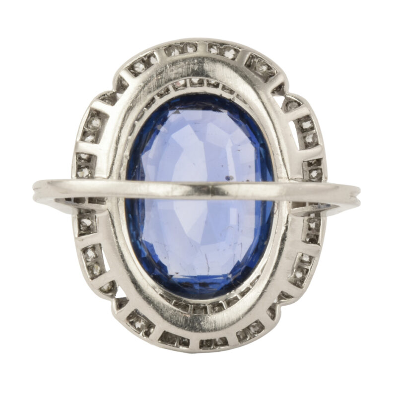 Edwardian Platinum Sapphire & Diamond Ring