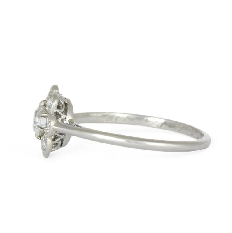 Antique Platinum & Diamond Daisy Cluster Ring
