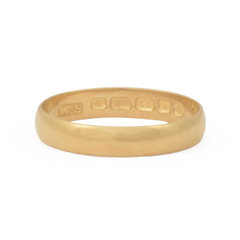 Victorian 22k Gold Wedding Band Ring Hallmarked 1872
