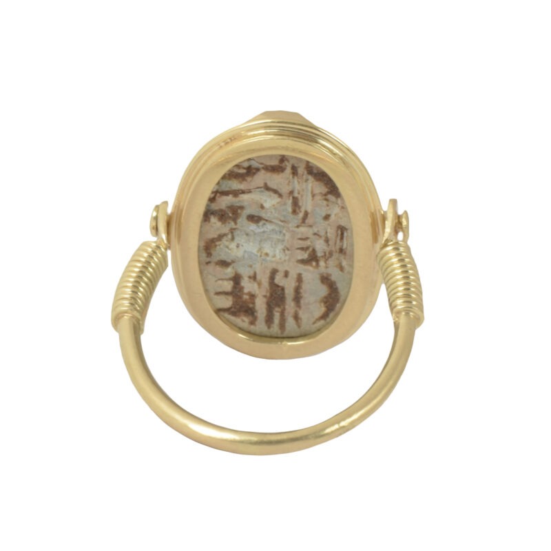 Vintage 18k Gold Egyptian Revival Scarab Ring