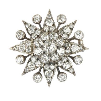 Antique Diamond Star/Flower Brooch Circa 1900