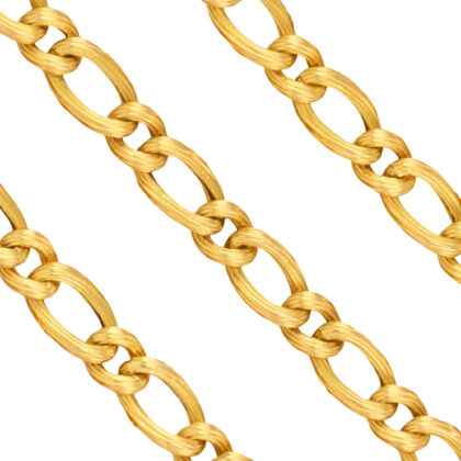 Antique French 18K Gold Long Guard Chain 60 Inches