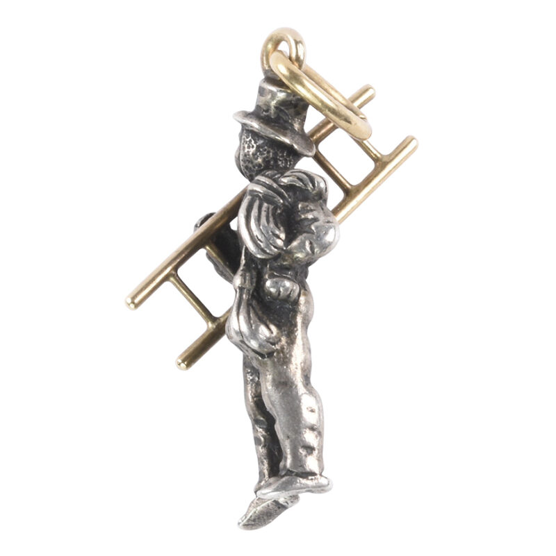 Antique Silver & Gold Lucky Chimney Sweep Charm
