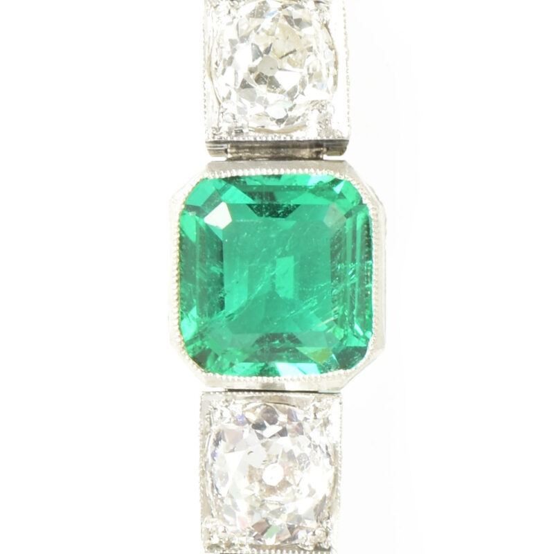 Art Deco Emerald & Diamond Bracelet