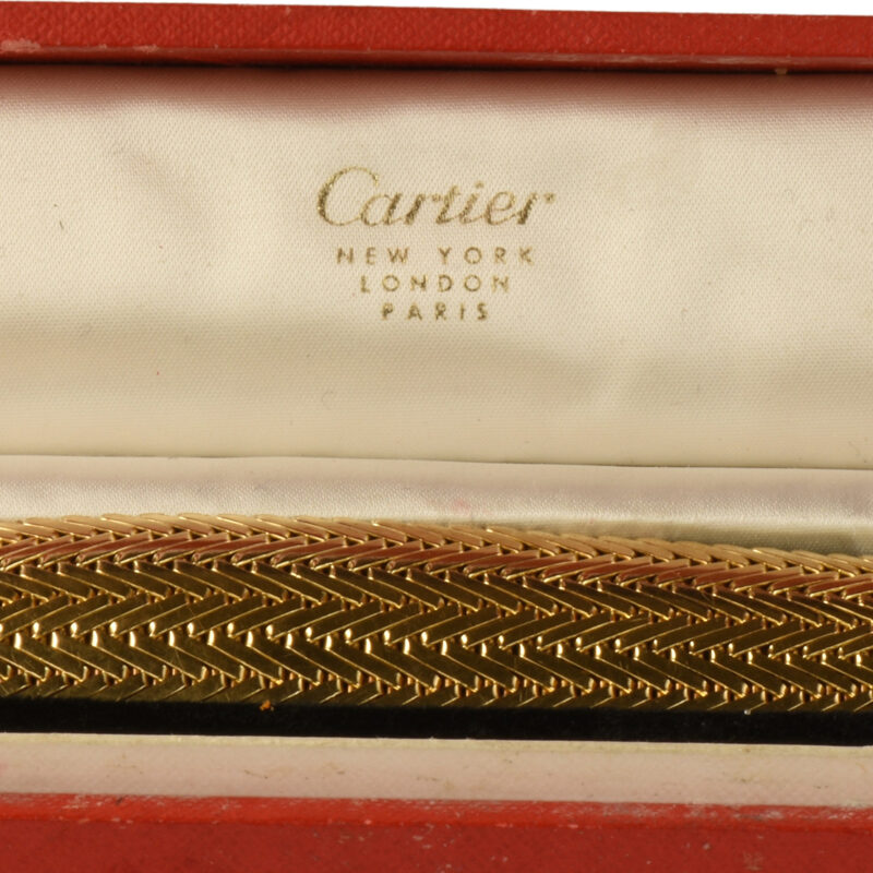 Vintage 18k Gold Tapered Woven Bracelet by Georges L’Enfant