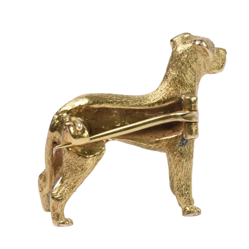 Edwardian 15k Gold Terrier Dog Brooch