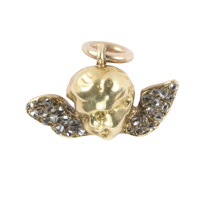 Victorian Gold & Diamond Cherub Charm