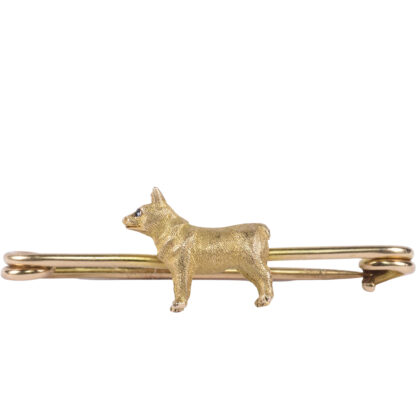Edwardian 15k Gold Dog Brooch