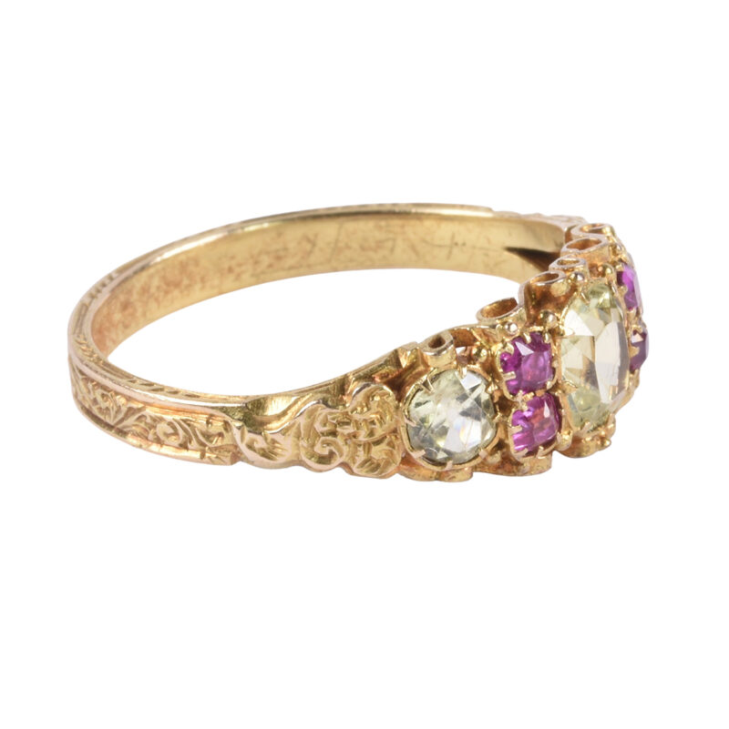 Victorian 15k Gold, Chrysoberyl & Ruby Ring
