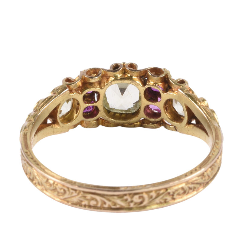 Victorian 15k Gold, Chrysoberyl & Ruby Ring