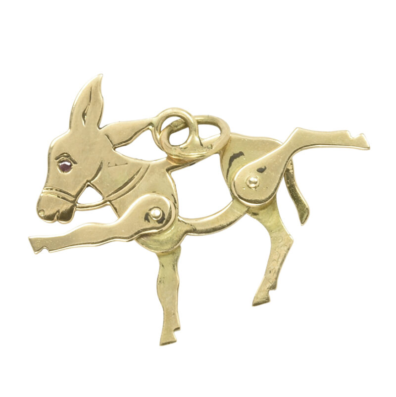 Edwardian 15K Gold Articulated Donkey Charm