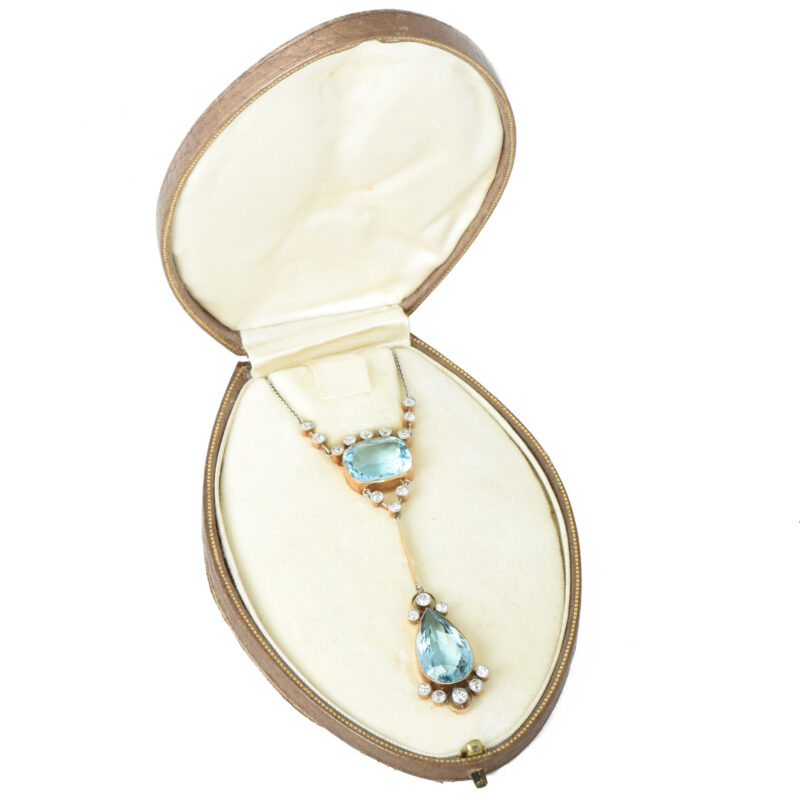 Edwardian Aquamarine & Diamond Pendant