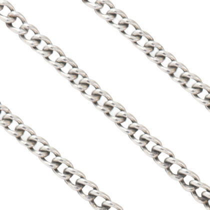 Edwardian Platinum Fine Curb Link Chain