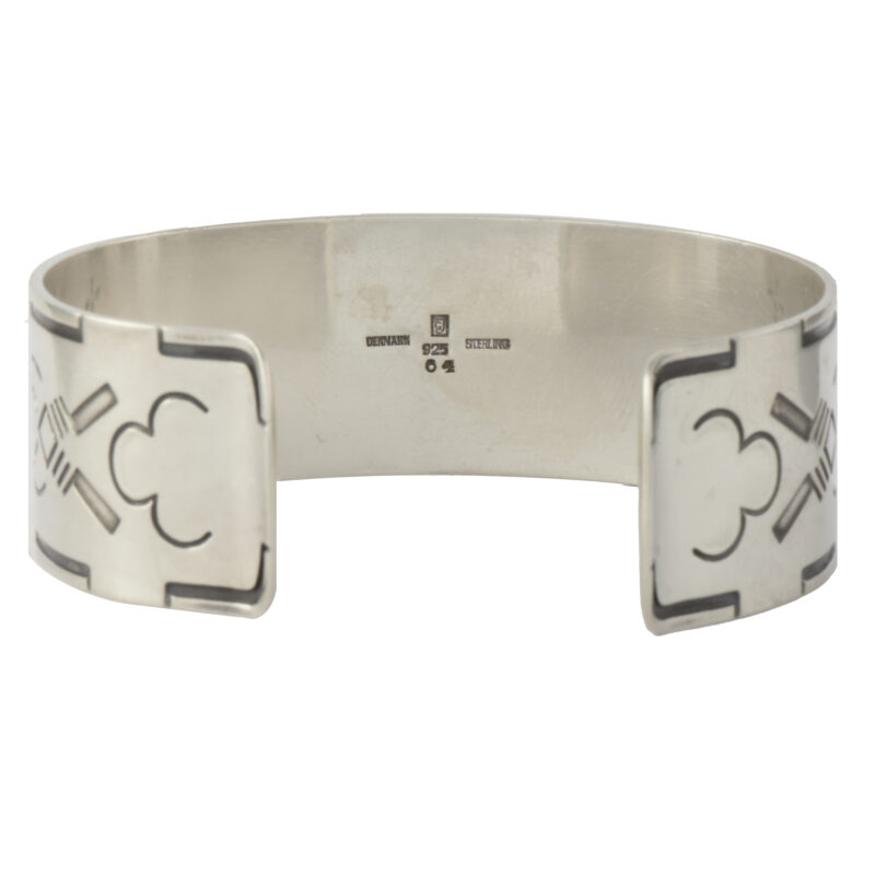 George Jensen Silver Geometric Bangle Designed By Harald Nielson