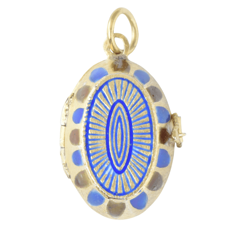Egyptian Revival Silver & Enamel Moses Opening Charm