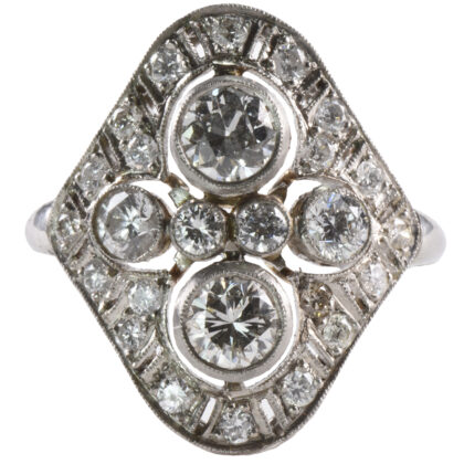 Mid Century Platinum & Diamond Ring