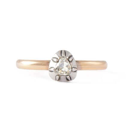 Simple 9k Gold Rose Cut Diamond Ring