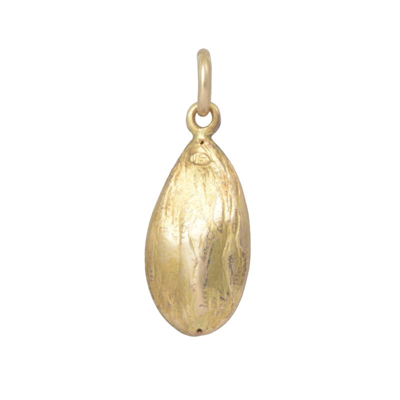 Victorian 15k Gold & Ruby Almond Charm