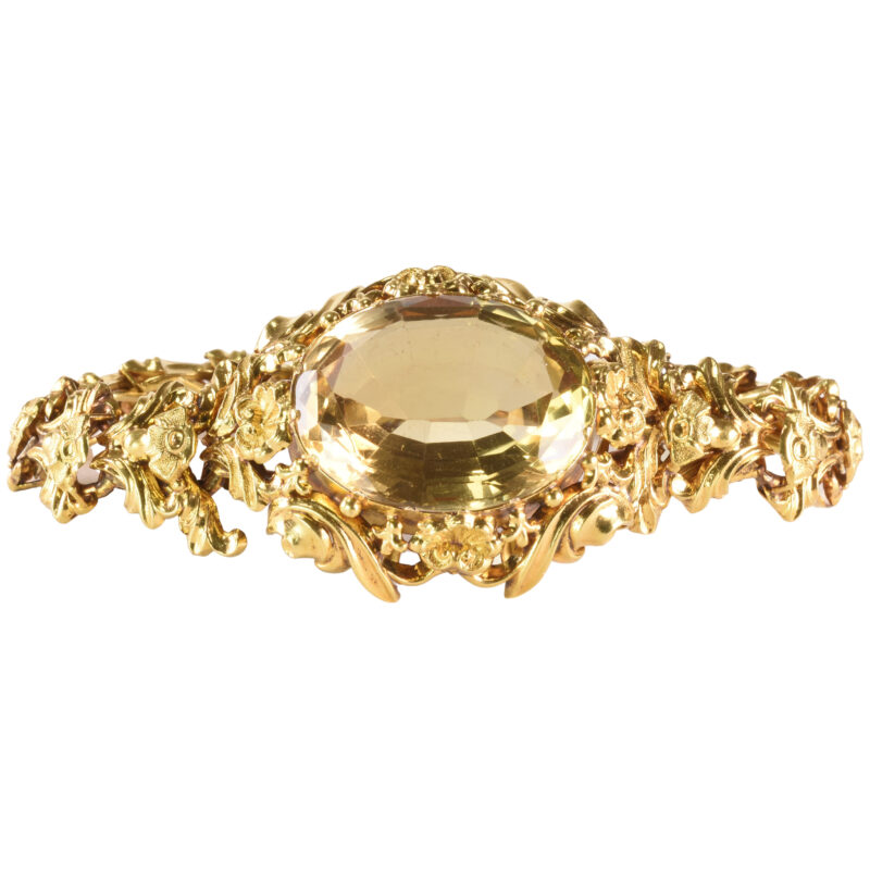 Victorian 15k Gold & Citrine Bracelet