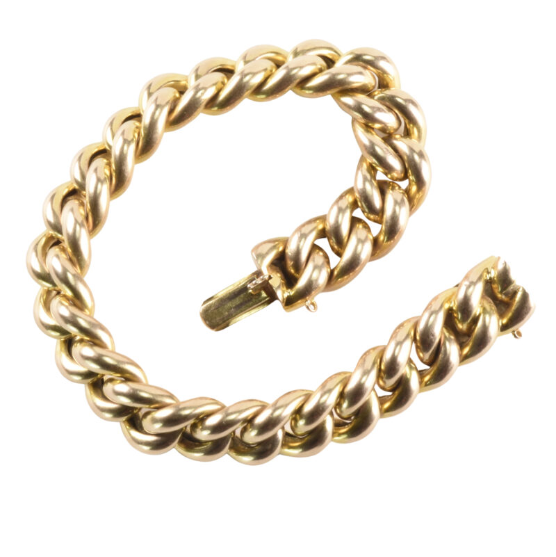 Victorian 15k Gold Curb Link Bracelet
