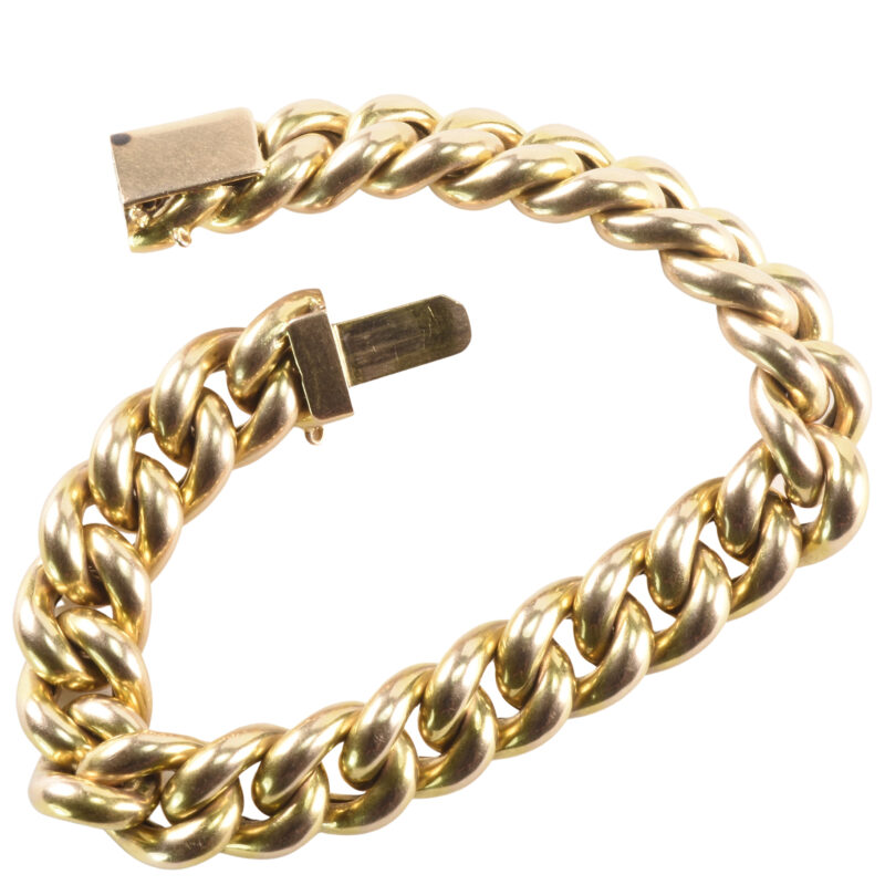 Victorian 15k Gold Curb Link Bracelet
