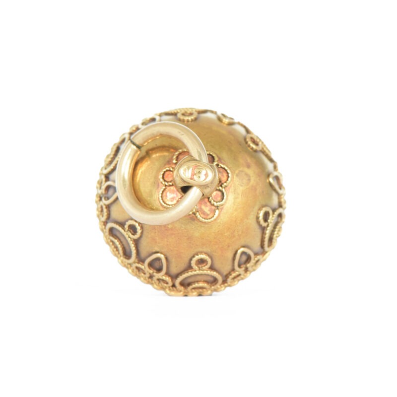 Victorian 18k Gold Cannetille Orb Charm