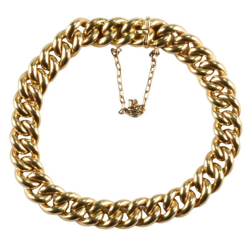 Victorian 18k Gold Curb Link Bracelet