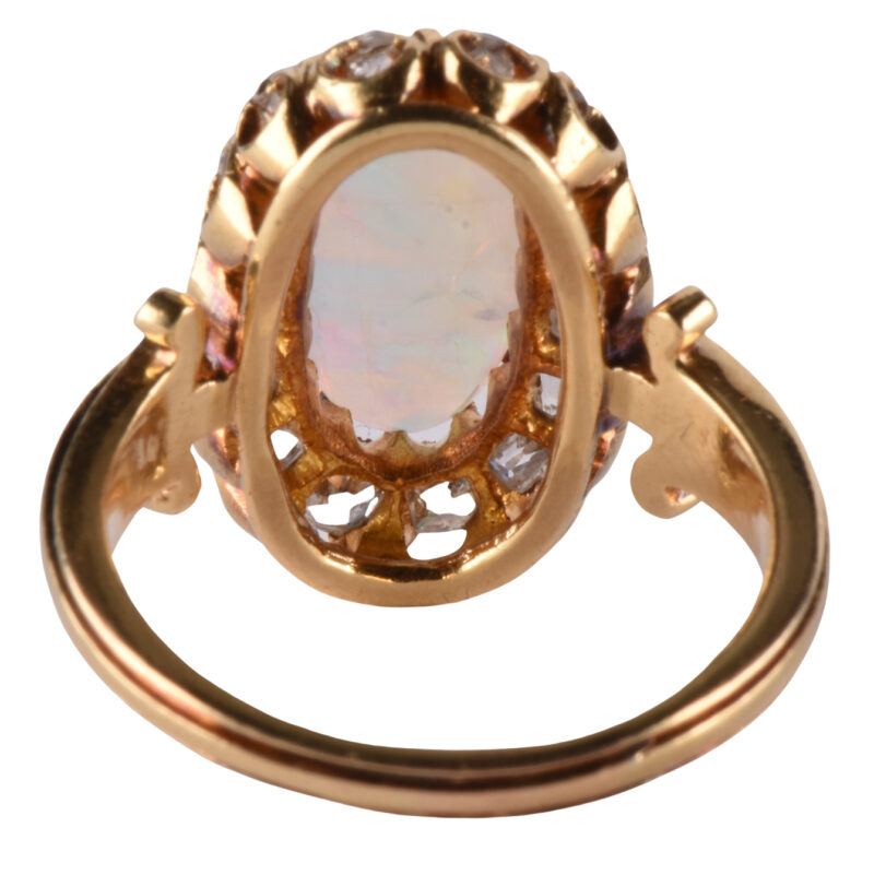 Victorian 18k Gold, Opal & Diamond Ring