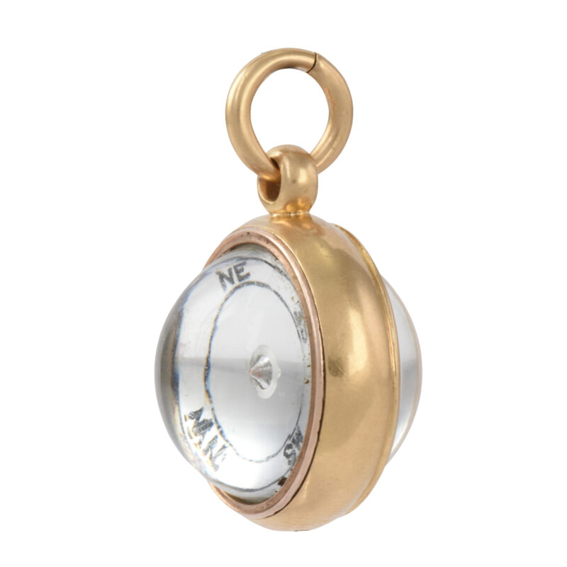 Victorian 18k Gold Orb Compass Pendant