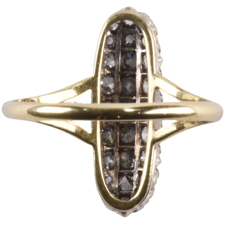 Victorian 18k Gold Pave Set Diamond Ring 6