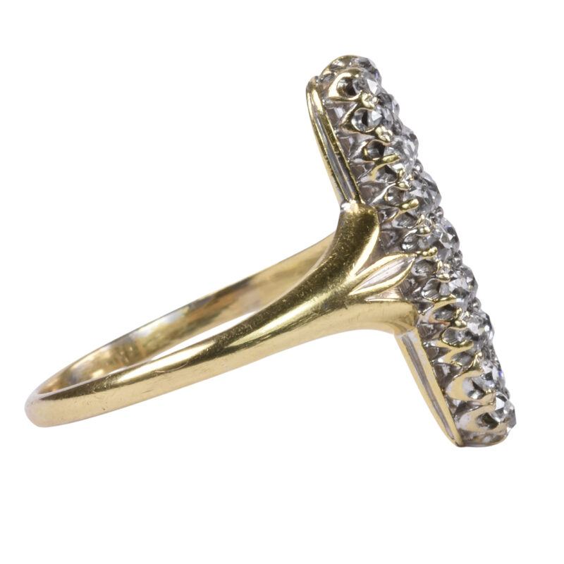 Victorian 18k Gold Pavé Set Diamond Ring