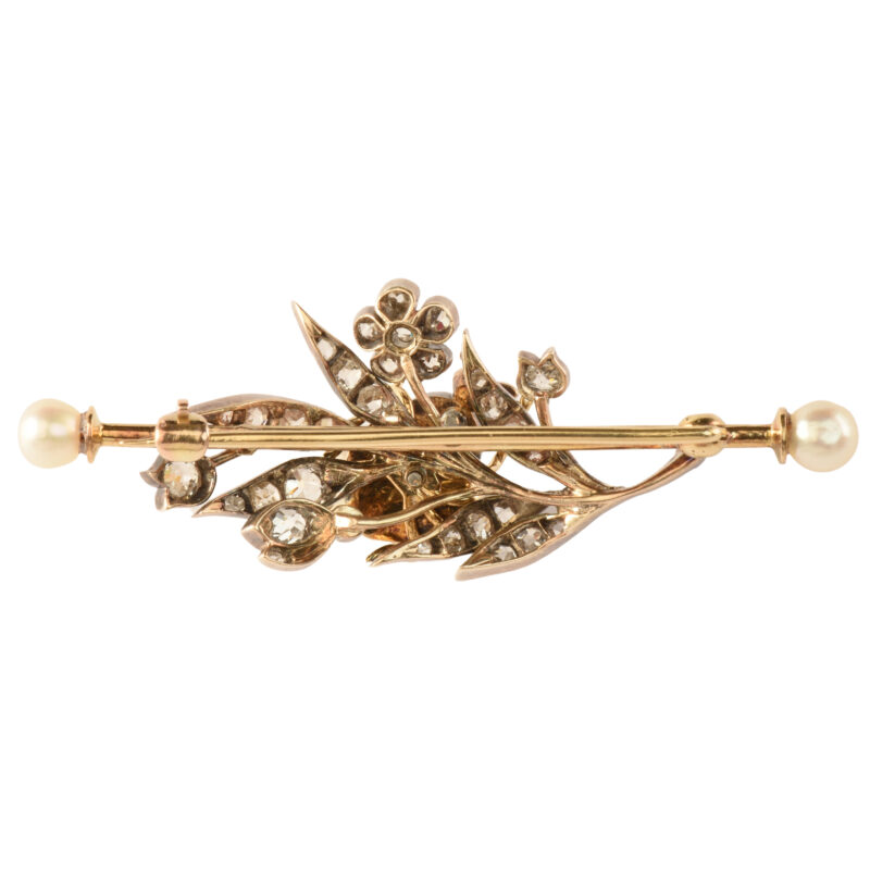 Victorian Diamond, Enamel & Pearl Ladybird Brooch