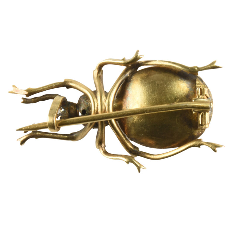 Victorian Gold and Moonstone Beetle Brooch