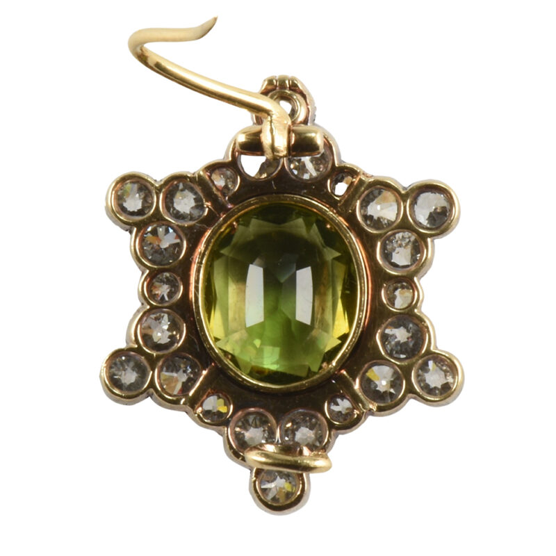 Victorian Peridot and Diamond Star Brooch/Pendant