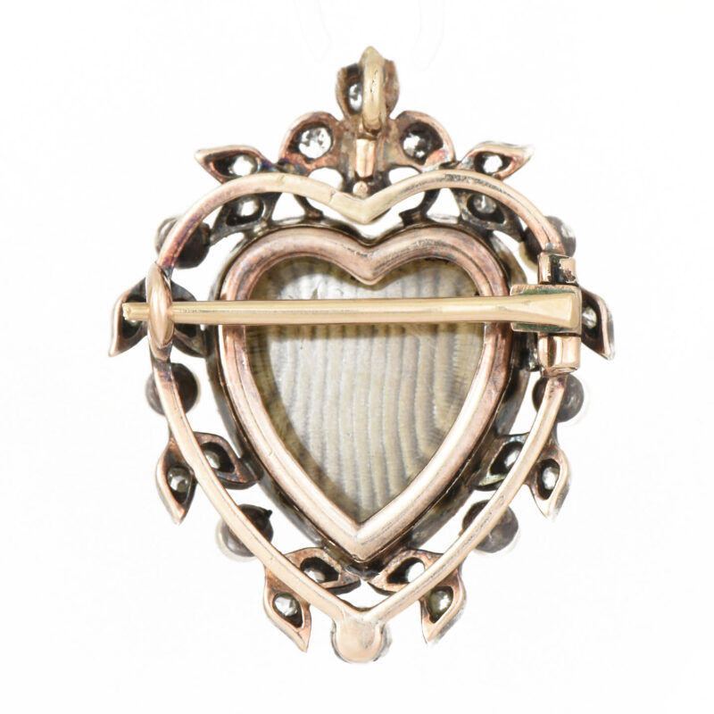 Victorian Red Enamel, Diamond & Pearl Heart Locket