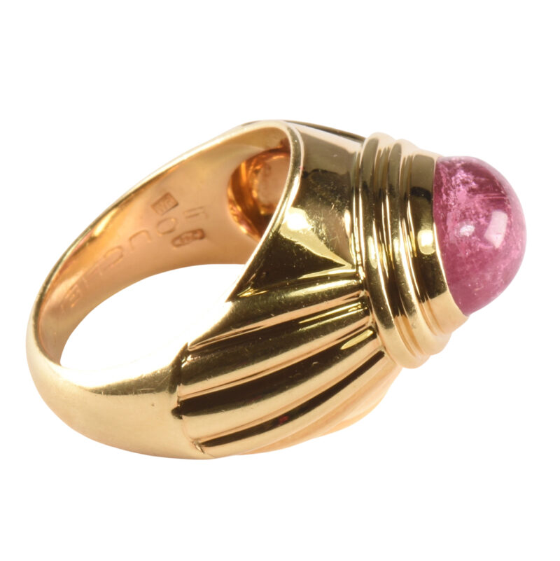 Vintage 18K Gold & Pink Tourmaline Ring By Boucheron
