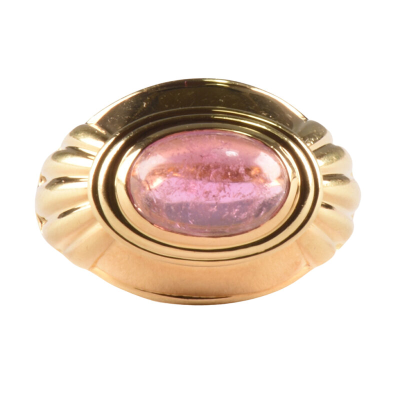 Vintage 18K Gold & Pink Tourmaline Ring By Boucheron