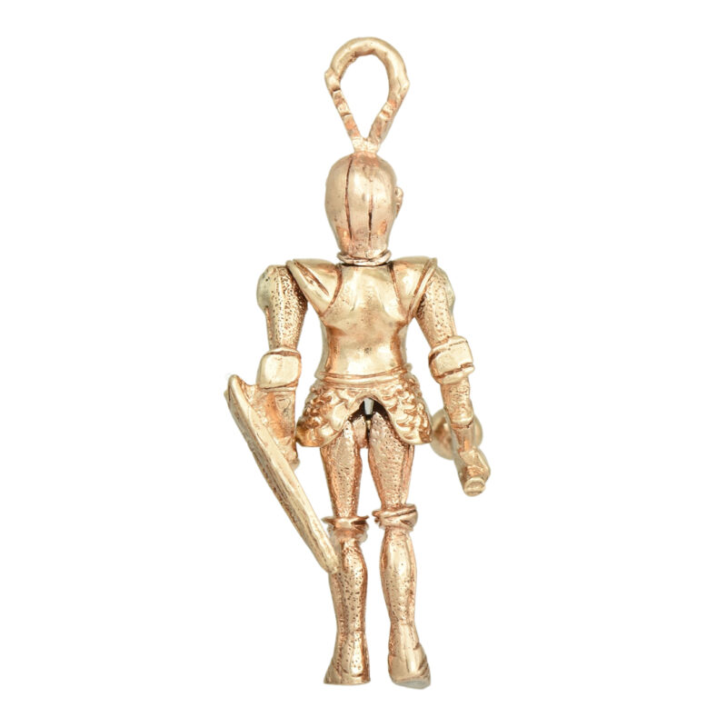 Vintage 9k Gold Articulated Knight In Shinning Armour Charm C.1972