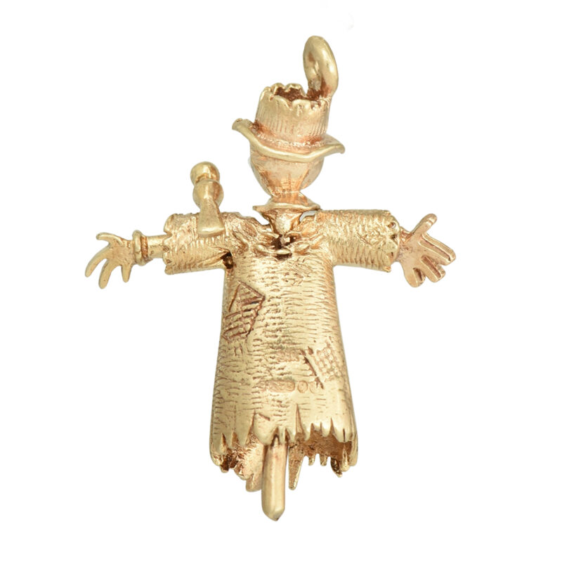 Vintage 9k Gold Articulated Scarecrow Charm C.1966