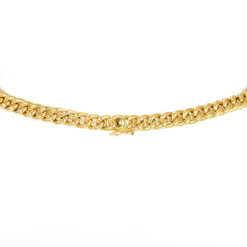 Vintage French 18k Gold Graduated Curb Link Necklace