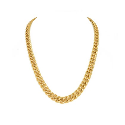 Vintage French 18k Gold Graduated Curb Link Necklace